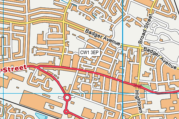CW1 3EP map - OS VectorMap District (Ordnance Survey) CW1 3EP map - OS VectorMap District (Ordnance Survey)