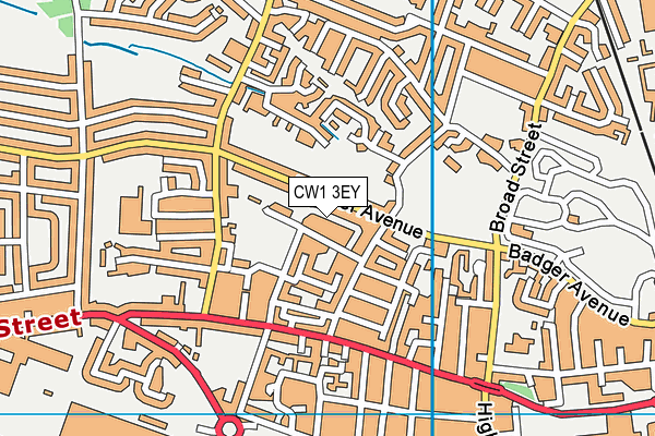 CW1 3EY map - OS VectorMap District (Ordnance Survey) CW1 3EY map - OS VectorMap District (Ordnance Survey)