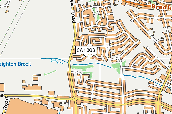 CW1 3GS map - OS VectorMap District (Ordnance Survey) CW1 3GS map - OS VectorMap District (Ordnance Survey)