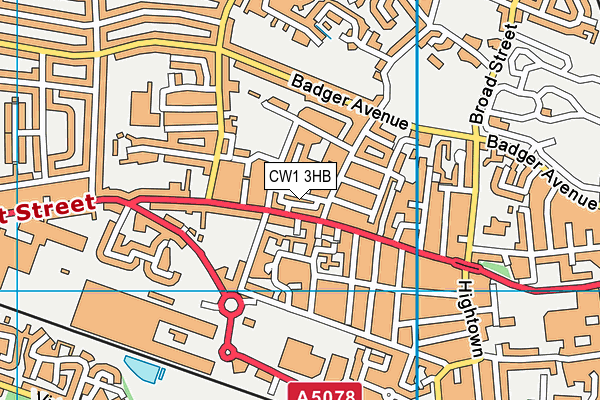CW1 3HB map - OS VectorMap District (Ordnance Survey) CW1 3HB map - OS VectorMap District (Ordnance Survey)