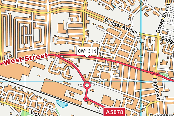 CW1 3HN map - OS VectorMap District (Ordnance Survey) CW1 3HN map - OS VectorMap District (Ordnance Survey)