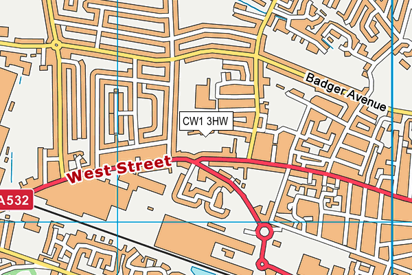 CW1 3HW map - OS VectorMap District (Ordnance Survey) CW1 3HW map - OS VectorMap District (Ordnance Survey)