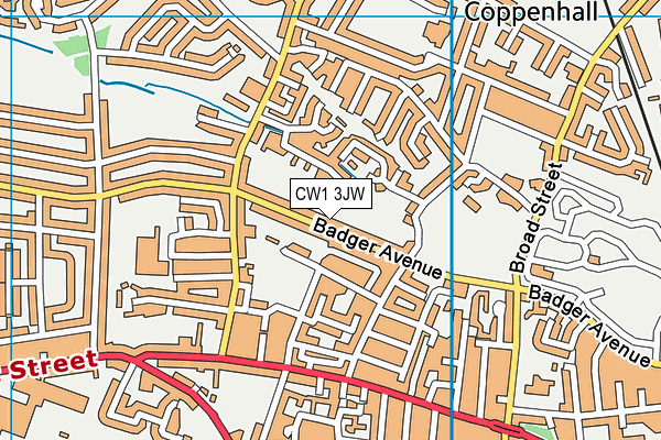 CW1 3JW map - OS VectorMap District (Ordnance Survey) CW1 3JW map - OS VectorMap District (Ordnance Survey)