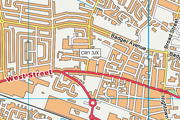 CW1 3JX map - OS VectorMap District (Ordnance Survey) CW1 3JX map - OS VectorMap District (Ordnance Survey)