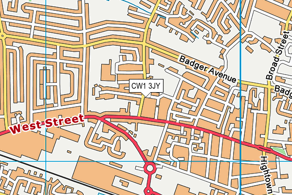 CW1 3JY map - OS VectorMap District (Ordnance Survey) CW1 3JY map - OS VectorMap District (Ordnance Survey)
