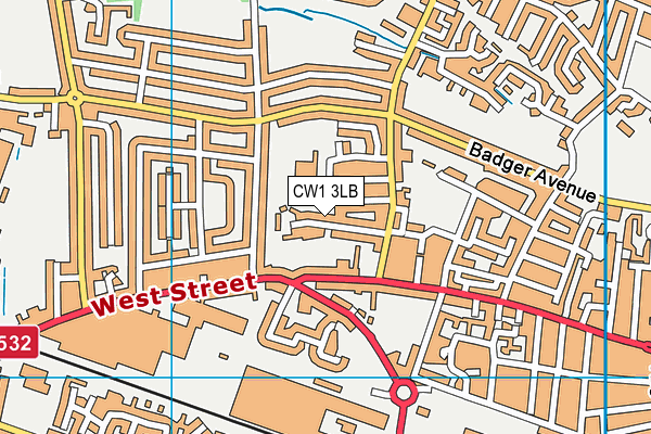 CW1 3LB map - OS VectorMap District (Ordnance Survey) CW1 3LB map - OS VectorMap District (Ordnance Survey)