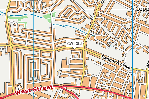 CW1 3LJ map - OS VectorMap District (Ordnance Survey) CW1 3LJ map - OS VectorMap District (Ordnance Survey)