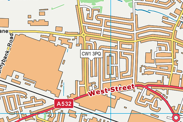 CW1 3PQ map - OS VectorMap District (Ordnance Survey) CW1 3PQ map - OS VectorMap District (Ordnance Survey)