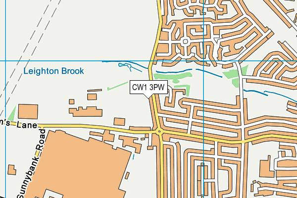 CW1 3PW map - OS VectorMap District (Ordnance Survey) CW1 3PW map - OS VectorMap District (Ordnance Survey)