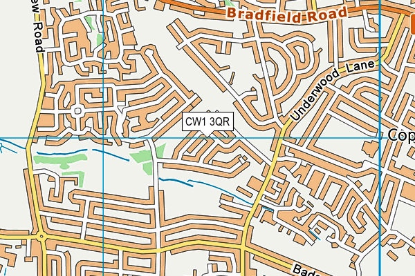 CW1 3QR map - OS VectorMap District (Ordnance Survey) CW1 3QR map - OS VectorMap District (Ordnance Survey)