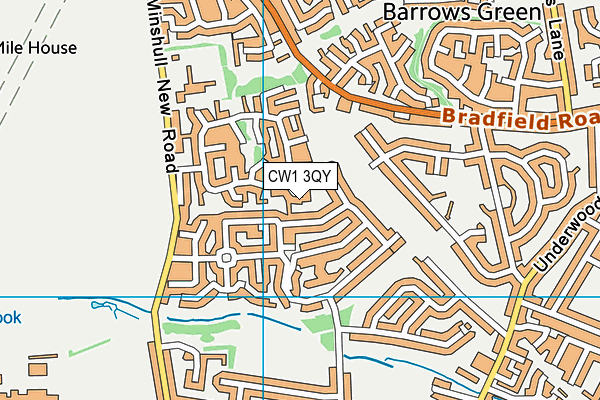CW1 3QY map - OS VectorMap District (Ordnance Survey) CW1 3QY map - OS VectorMap District (Ordnance Survey)