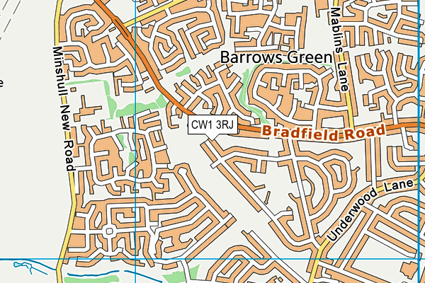 CW1 3RJ map - OS VectorMap District (Ordnance Survey) CW1 3RJ map - OS VectorMap District (Ordnance Survey)