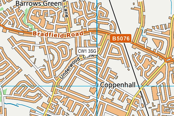 CW1 3SG map - OS VectorMap District (Ordnance Survey) CW1 3SG map - OS VectorMap District (Ordnance Survey)