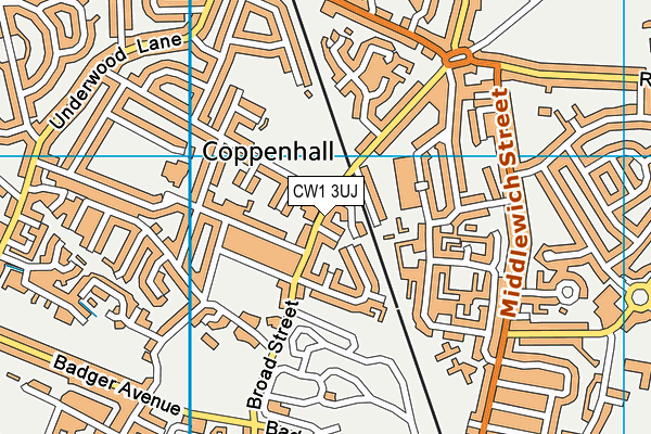 CW1 3UJ map - OS VectorMap District (Ordnance Survey) CW1 3UJ map - OS VectorMap District (Ordnance Survey)