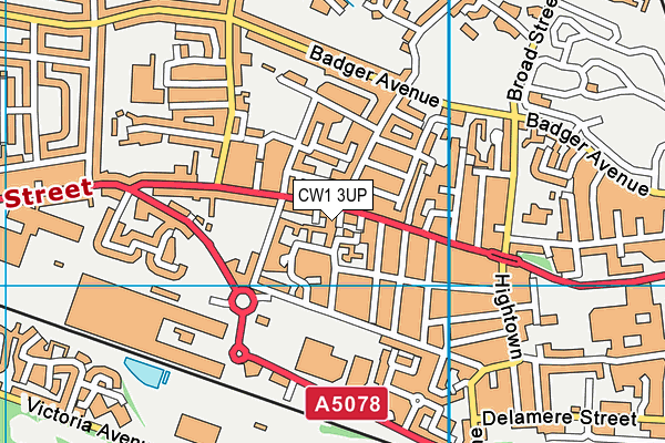 CW1 3UP map - OS VectorMap District (Ordnance Survey) CW1 3UP map - OS VectorMap District (Ordnance Survey)