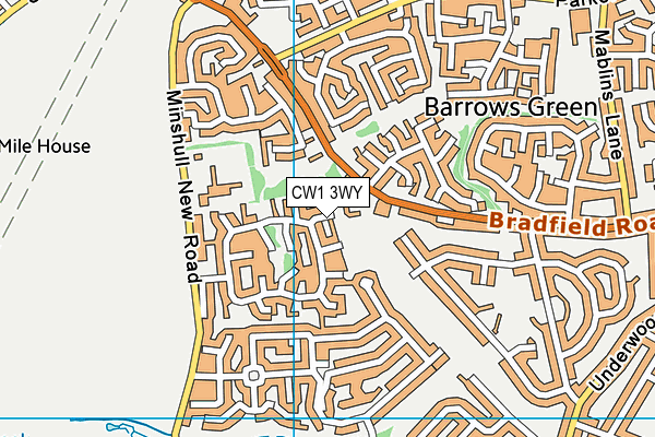 CW1 3WY map - OS VectorMap District (Ordnance Survey)