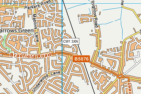 CW1 3XN map - OS VectorMap District (Ordnance Survey)