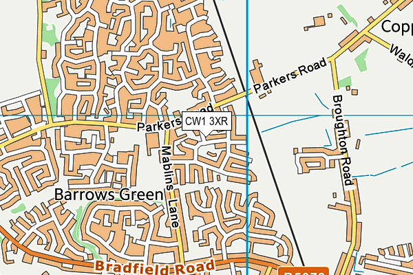 CW1 3XR map - OS VectorMap District (Ordnance Survey) CW1 3XR map - OS VectorMap District (Ordnance Survey)