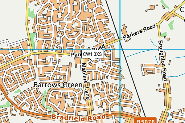 CW1 3XS map - OS VectorMap District (Ordnance Survey) CW1 3XS map - OS VectorMap District (Ordnance Survey)