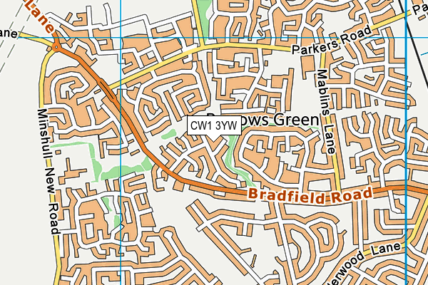 CW1 3YW map - OS VectorMap District (Ordnance Survey) CW1 3YW map - OS VectorMap District (Ordnance Survey)