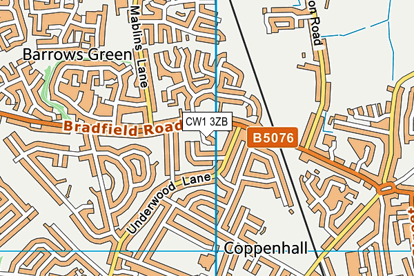 CW1 3ZB map - OS VectorMap District (Ordnance Survey) CW1 3ZB map - OS VectorMap District (Ordnance Survey)