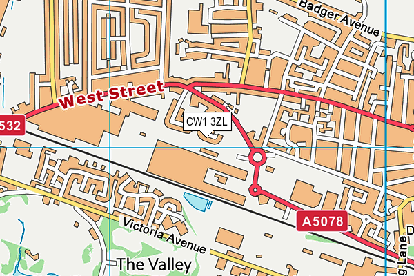 CW1 3ZL map - OS VectorMap District (Ordnance Survey) CW1 3ZL map - OS VectorMap District (Ordnance Survey)