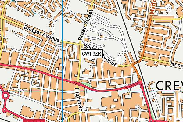 CW1 3ZR map - OS VectorMap District (Ordnance Survey) CW1 3ZR map - OS VectorMap District (Ordnance Survey)