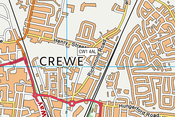 CW1 4AL map - OS VectorMap District (Ordnance Survey) CW1 4AL map - OS VectorMap District (Ordnance Survey)