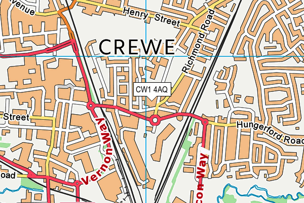 CW1 4AQ map - OS VectorMap District (Ordnance Survey) CW1 4AQ map - OS VectorMap District (Ordnance Survey)