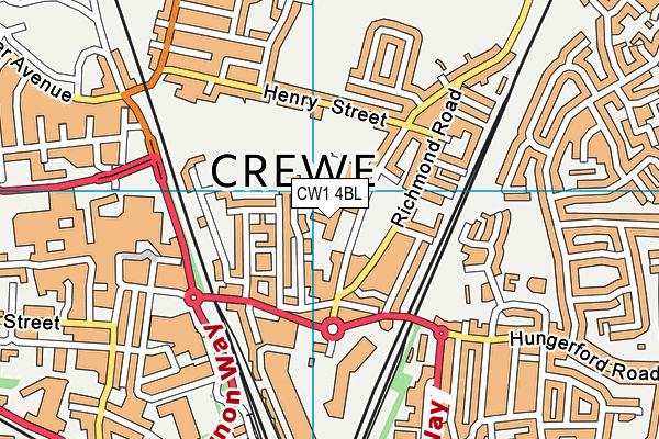 CW1 4BL map - OS VectorMap District (Ordnance Survey) CW1 4BL map - OS VectorMap District (Ordnance Survey)