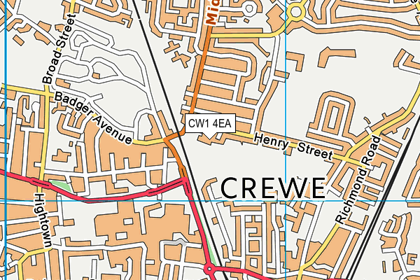 CW1 4EA map - OS VectorMap District (Ordnance Survey) CW1 4EA map - OS VectorMap District (Ordnance Survey)