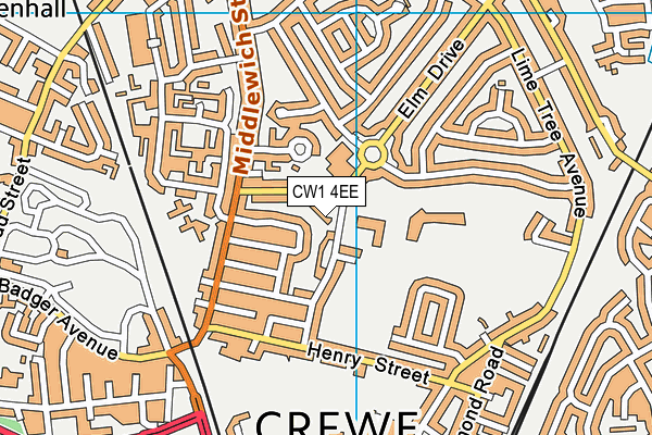 CW1 4EE map - OS VectorMap District (Ordnance Survey) CW1 4EE map - OS VectorMap District (Ordnance Survey)