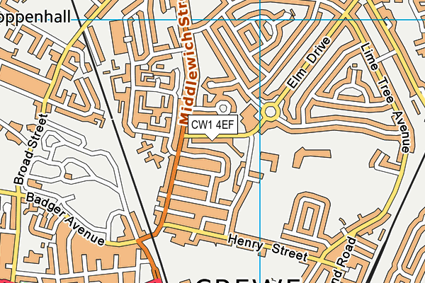 CW1 4EF map - OS VectorMap District (Ordnance Survey) CW1 4EF map - OS VectorMap District (Ordnance Survey)