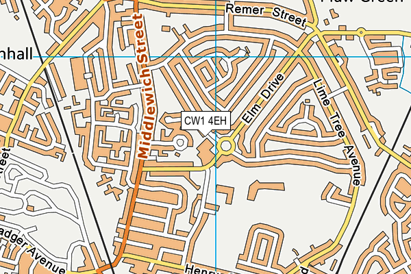 CW1 4EH map - OS VectorMap District (Ordnance Survey) CW1 4EH map - OS VectorMap District (Ordnance Survey)