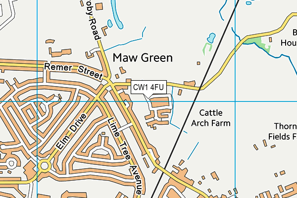 CW1 4FU map - OS VectorMap District (Ordnance Survey) CW1 4FU map - OS VectorMap District (Ordnance Survey)