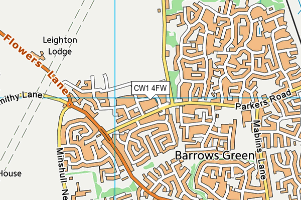 CW1 4FW map - OS VectorMap District (Ordnance Survey) CW1 4FW map - OS VectorMap District (Ordnance Survey)