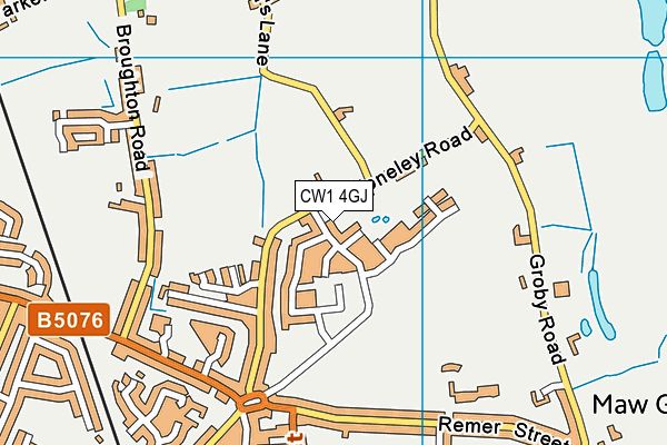 CW1 4GJ map - OS VectorMap District (Ordnance Survey) CW1 4GJ map - OS VectorMap District (Ordnance Survey)