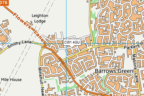 CW1 4GU map - OS VectorMap District (Ordnance Survey) CW1 4GU map - OS VectorMap District (Ordnance Survey)