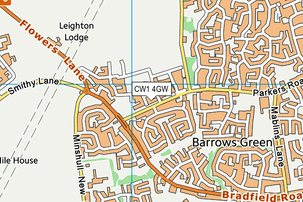 CW1 4GW map - OS VectorMap District (Ordnance Survey) CW1 4GW map - OS VectorMap District (Ordnance Survey)