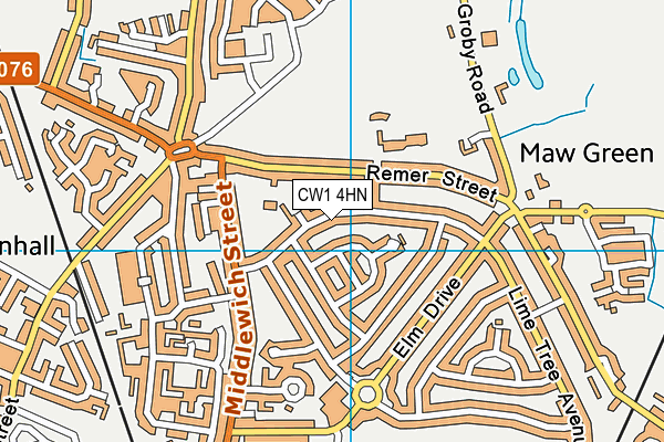 CW1 4HN map - OS VectorMap District (Ordnance Survey) CW1 4HN map - OS VectorMap District (Ordnance Survey)