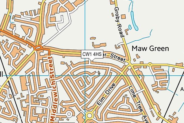CW1 4HS map - OS VectorMap District (Ordnance Survey) CW1 4HS map - OS VectorMap District (Ordnance Survey)