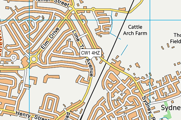 CW1 4HZ map - OS VectorMap District (Ordnance Survey) CW1 4HZ map - OS VectorMap District (Ordnance Survey)