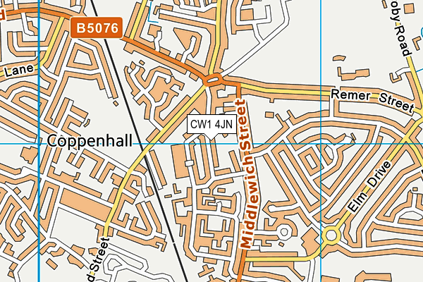 CW1 4JN map - OS VectorMap District (Ordnance Survey) CW1 4JN map - OS VectorMap District (Ordnance Survey)