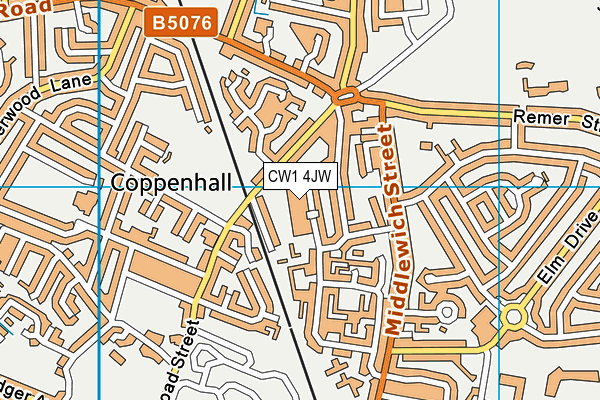 CW1 4JW map - OS VectorMap District (Ordnance Survey) CW1 4JW map - OS VectorMap District (Ordnance Survey)