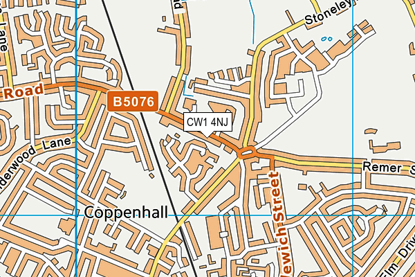 CW1 4NJ map - OS VectorMap District (Ordnance Survey) CW1 4NJ map - OS VectorMap District (Ordnance Survey)