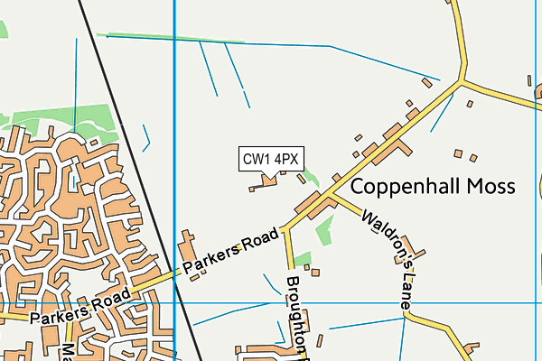 CW1 4PX map - OS VectorMap District (Ordnance Survey) CW1 4PX map - OS VectorMap District (Ordnance Survey)