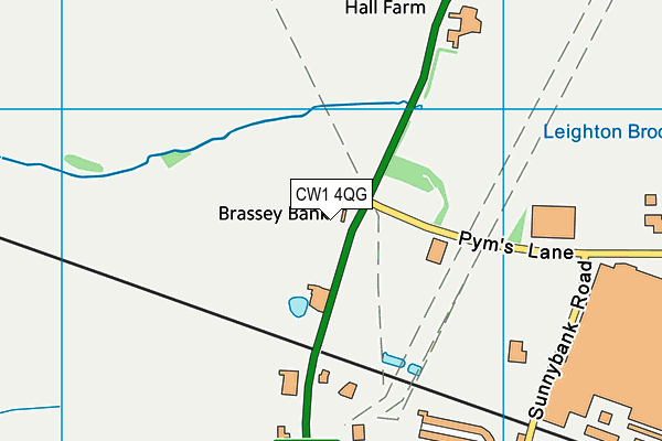 CW1 4QG map - OS VectorMap District (Ordnance Survey) CW1 4QG map - OS VectorMap District (Ordnance Survey)