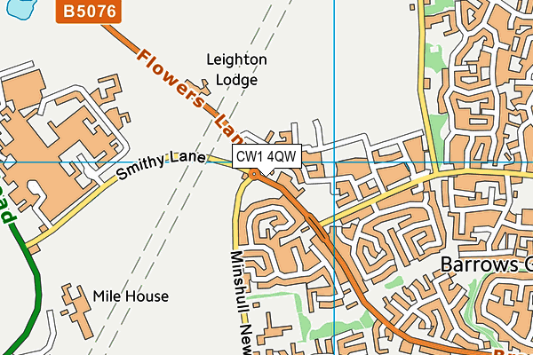 CW1 4QW map - OS VectorMap District (Ordnance Survey) CW1 4QW map - OS VectorMap District (Ordnance Survey)