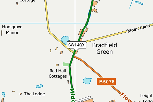 CW1 4QX map - OS VectorMap District (Ordnance Survey) CW1 4QX map - OS VectorMap District (Ordnance Survey)