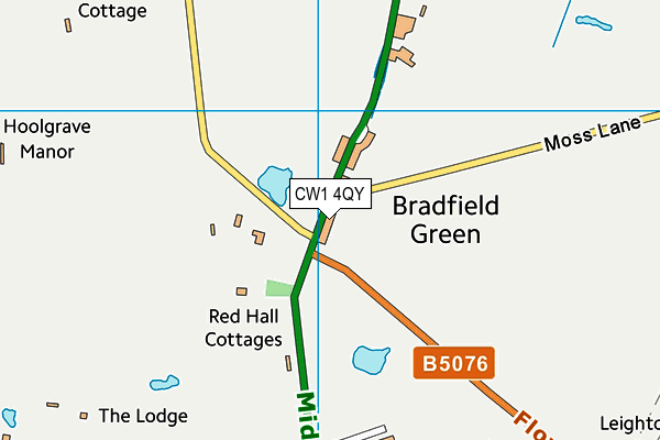CW1 4QY map - OS VectorMap District (Ordnance Survey) CW1 4QY map - OS VectorMap District (Ordnance Survey)